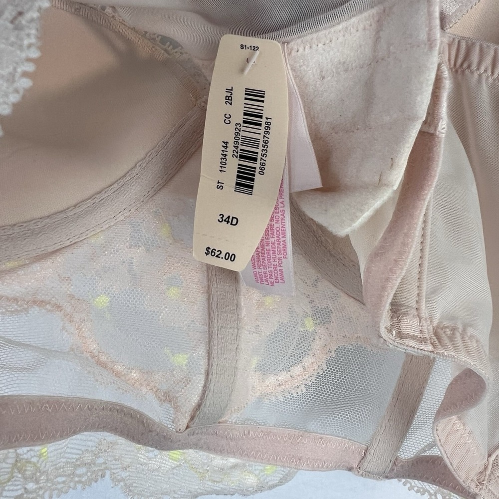 Victoria's Secret Dream Angels Padded Demi/Demi Buste Pink Bra 34D NWT - Picture 7 of 8